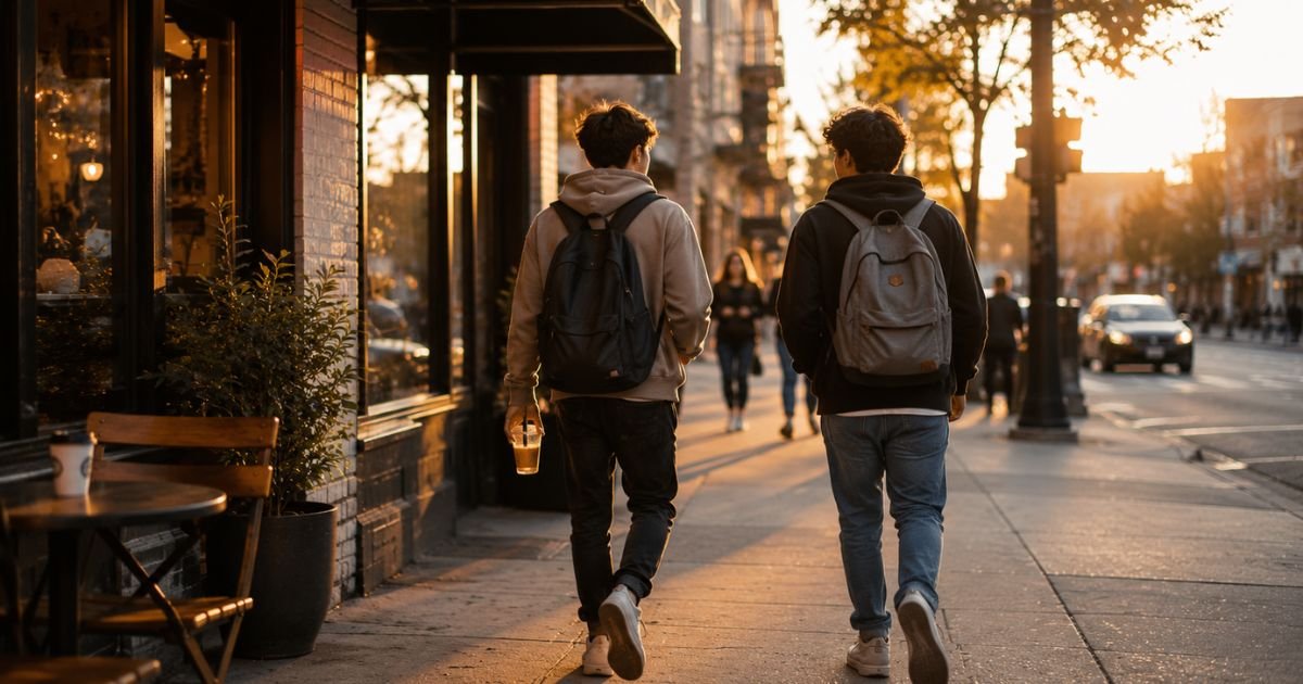 Friends leaving together after hanging out