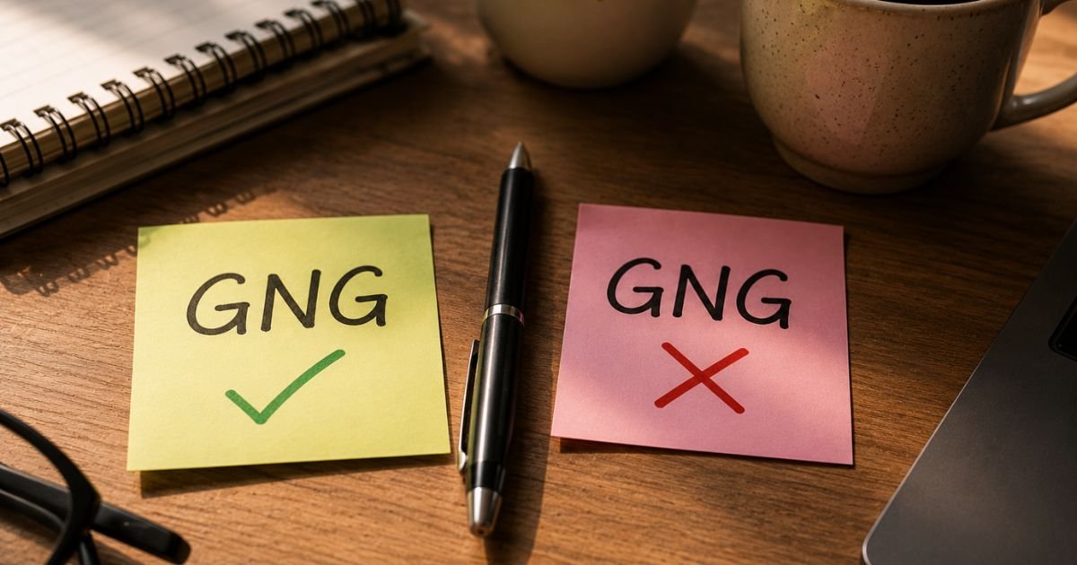 GNG use and avoid sticky notes