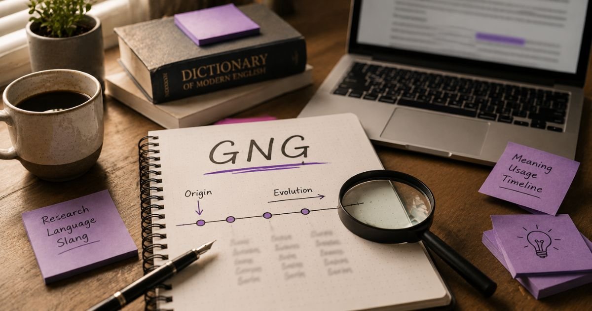 GNG written in a research notebook