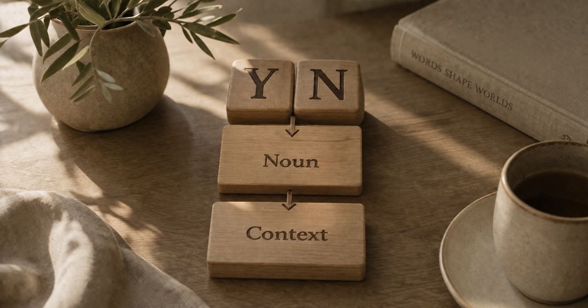 YN noun and context wooden language blocks